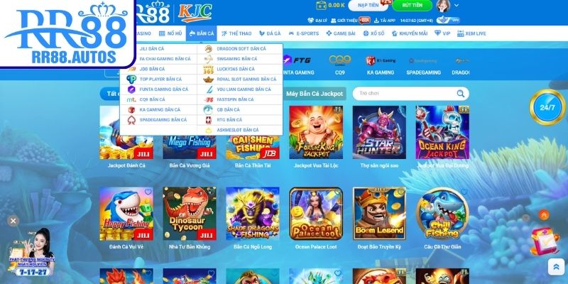 Tổng quan sảnh bắn cá RR88