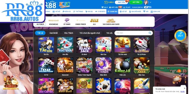 Tổng quan sảnh game bài RR88